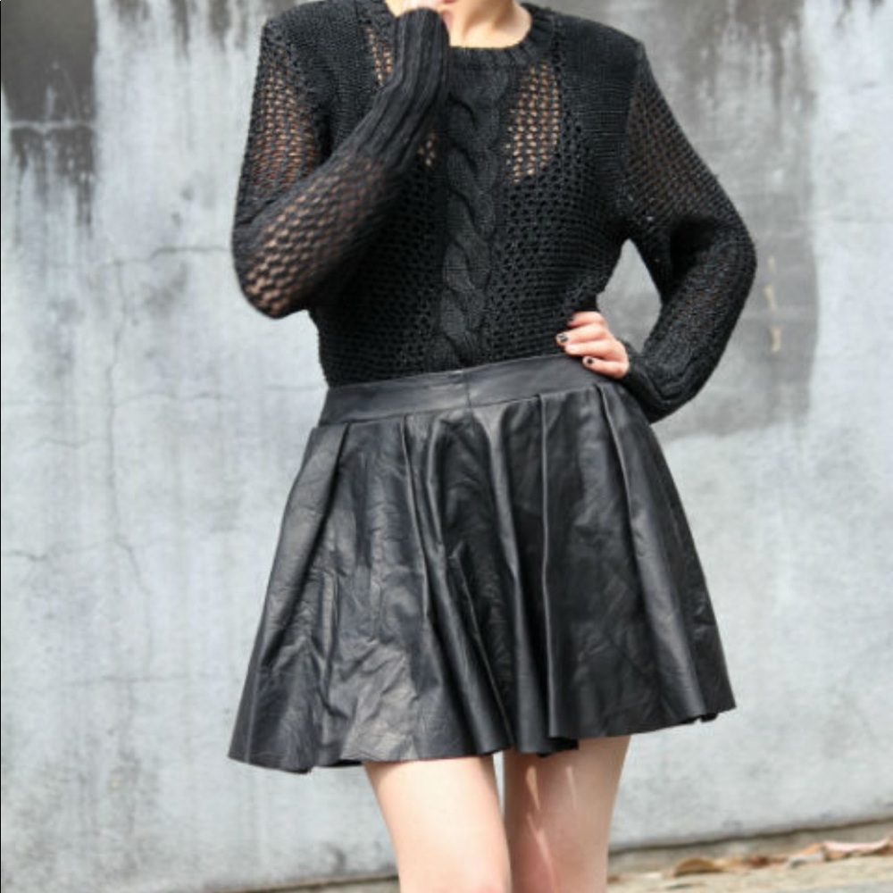 AQUA Leather Skirt